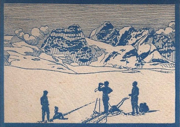 Vintage ski expedition stamp